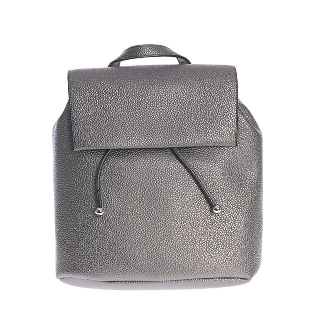 Rucsac gri metalizat cu inchidere cu snur