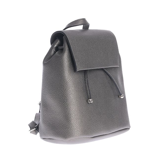Rucsac gri metalizat cu inchidere cu snur