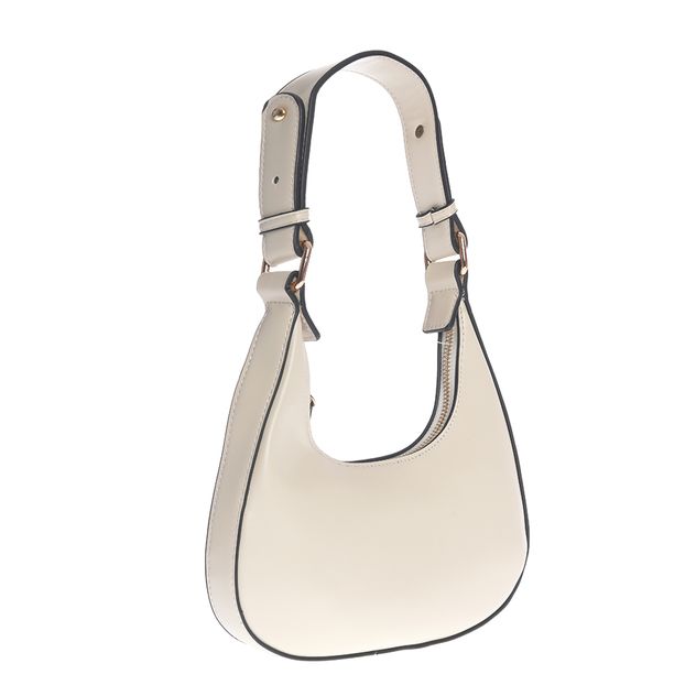 Geanta tip hobo crem cu barete reglabile