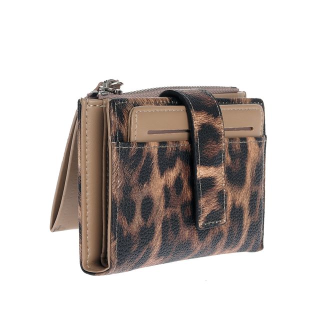 Portofel animal print cu inchidere practica