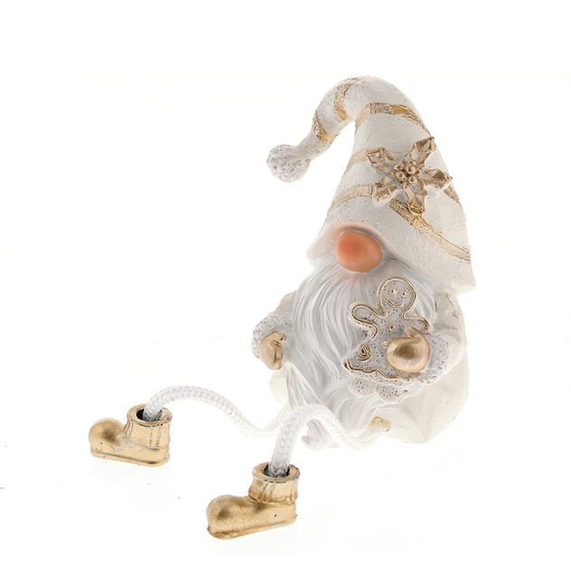 Decoratiune gnom alb 10 cm