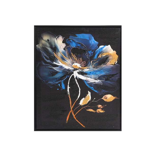 Tablou floare abstracta in nuante de albastru