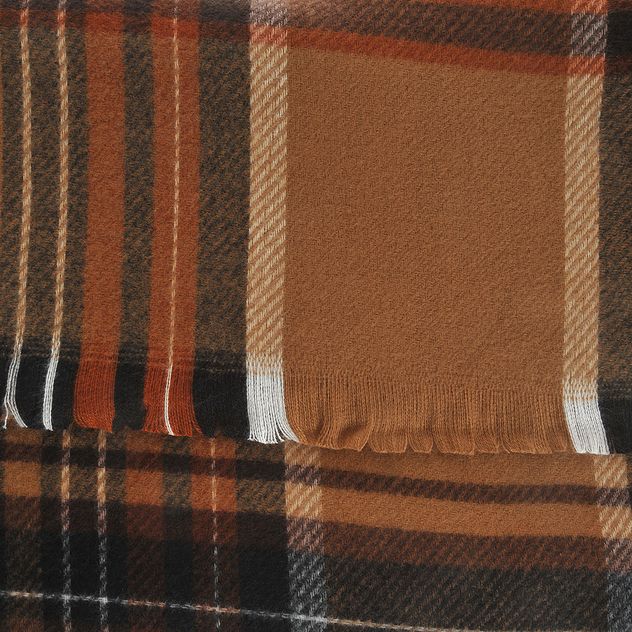 Fular carouri maro cu accente portocalii