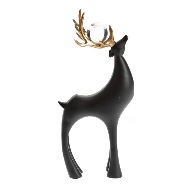 Statueta cerb cu coarne aurii 33 cm