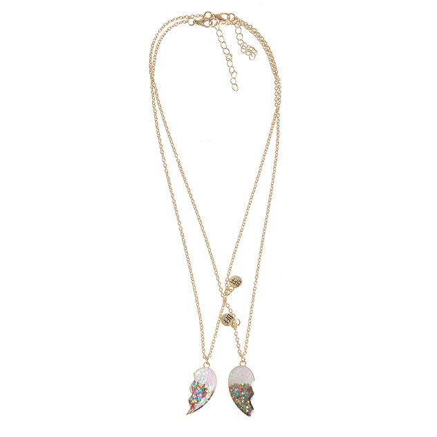 Set 2 coliere Best Friends cu pandantiv inima