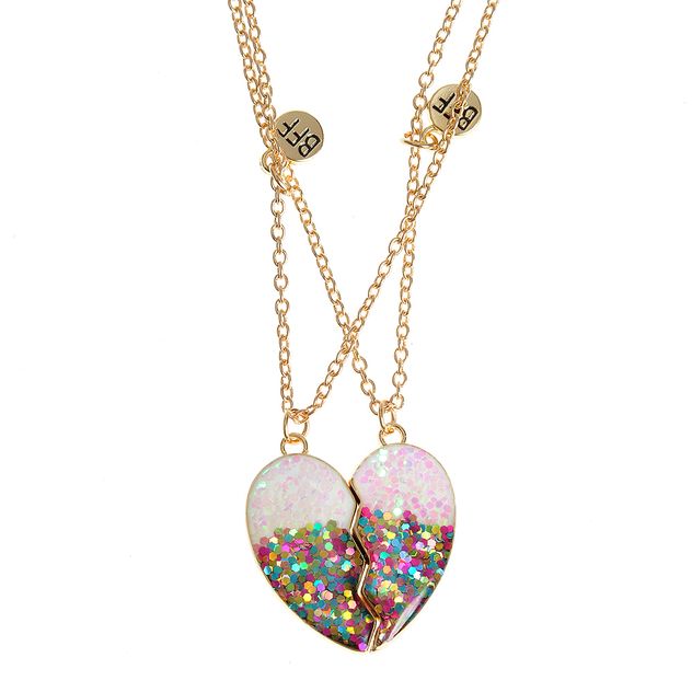 Set 2 coliere Best Friends cu pandantiv inima