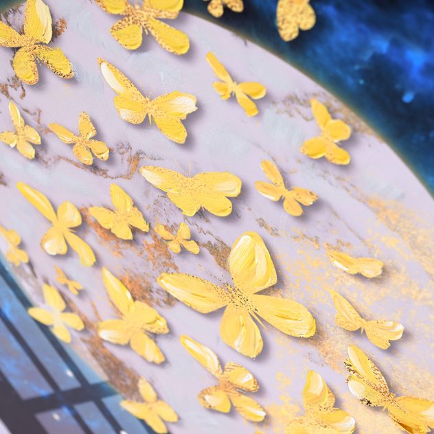 Tablou cu luna si flori 80 x 80 cm