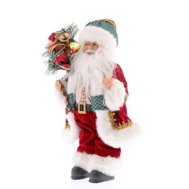 Mos Craciun cu haina rosie 30 cm