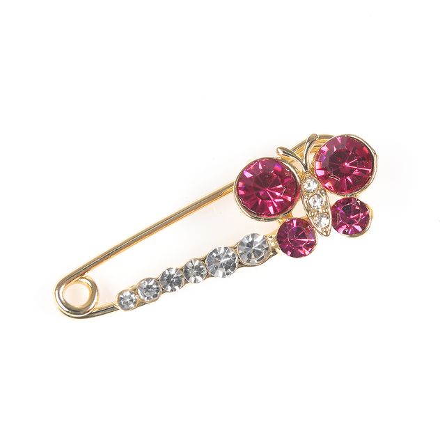 Brosa martisor tip ac cu fluture roz