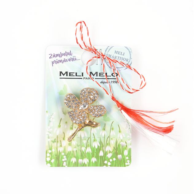 Brosa martisor trifoi auriu