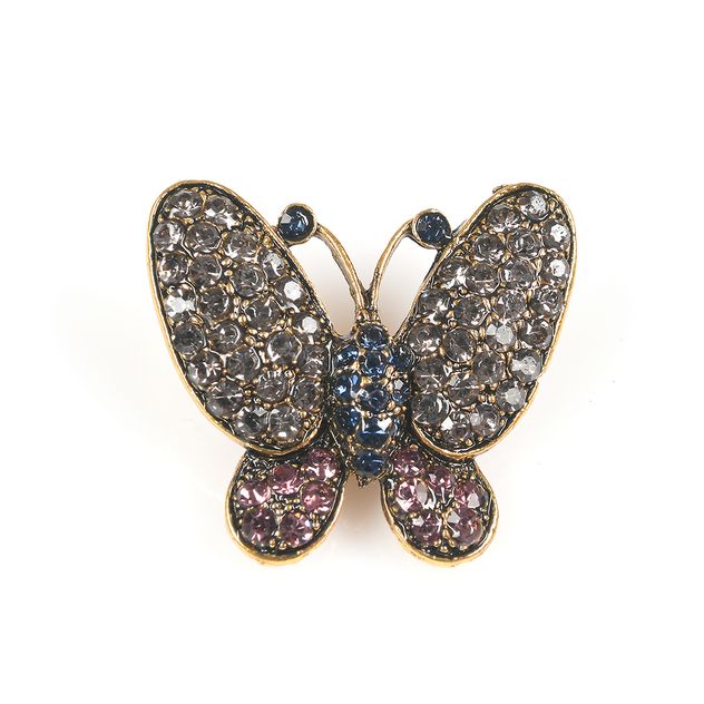 Brosa martisor fluture decorat cu pietre multicolore