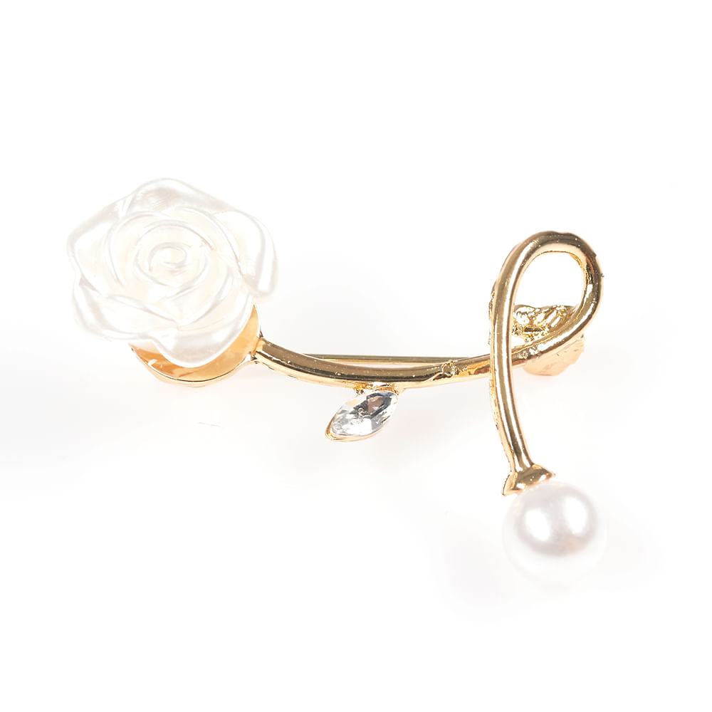 Brosa martisor trandafir cu perla alba