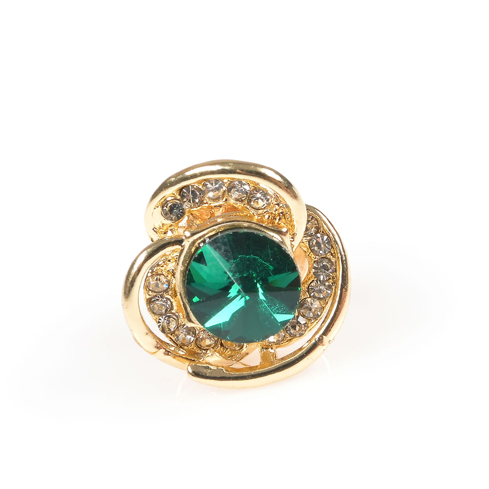 Brosa martisor elegant cu piatra verde smarald