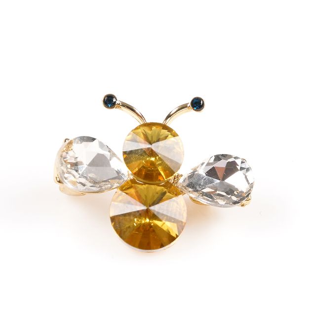 Brosa martisor albina cu pietre galbene