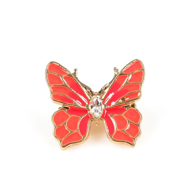 Brosa martisor fluture cu aripi bicolore si detalii aurii