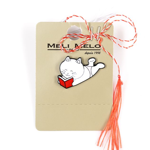 Brosa martisor pisica cititoare