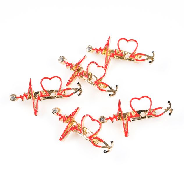 Set 5 brose martisor cu inima si ritm cardiac