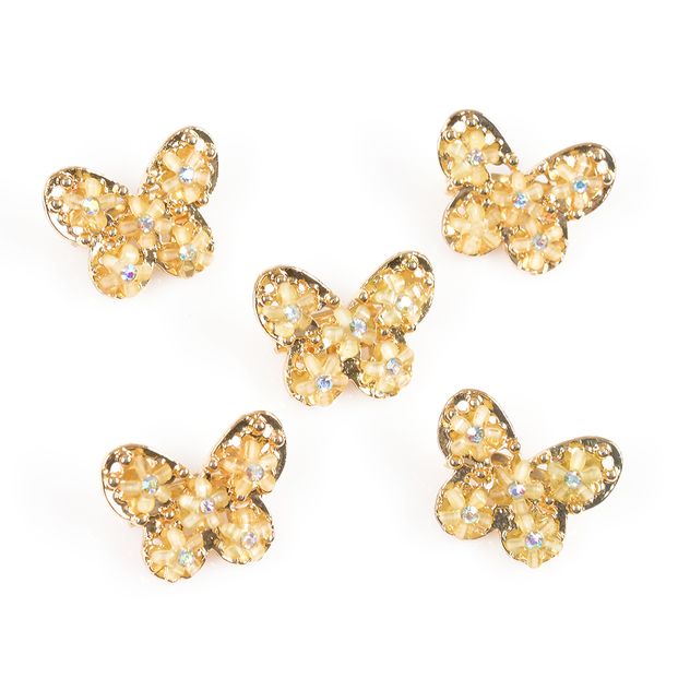 Set 5 brose martisor fluture auriu