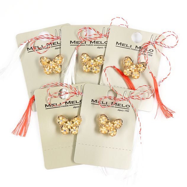 Set 5 brose martisor fluture auriu