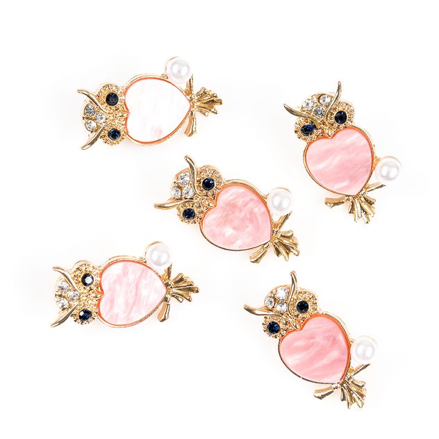 Set 5 brose martisor bufnita roz