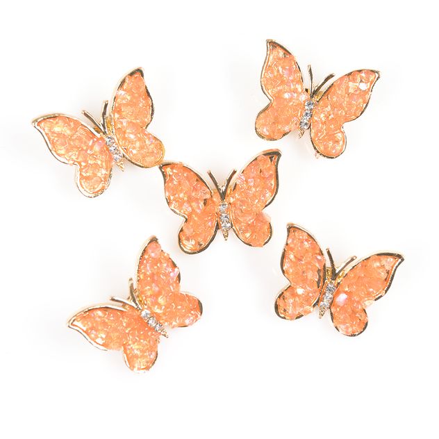 Set 5 brose martisor fluture portocaliu