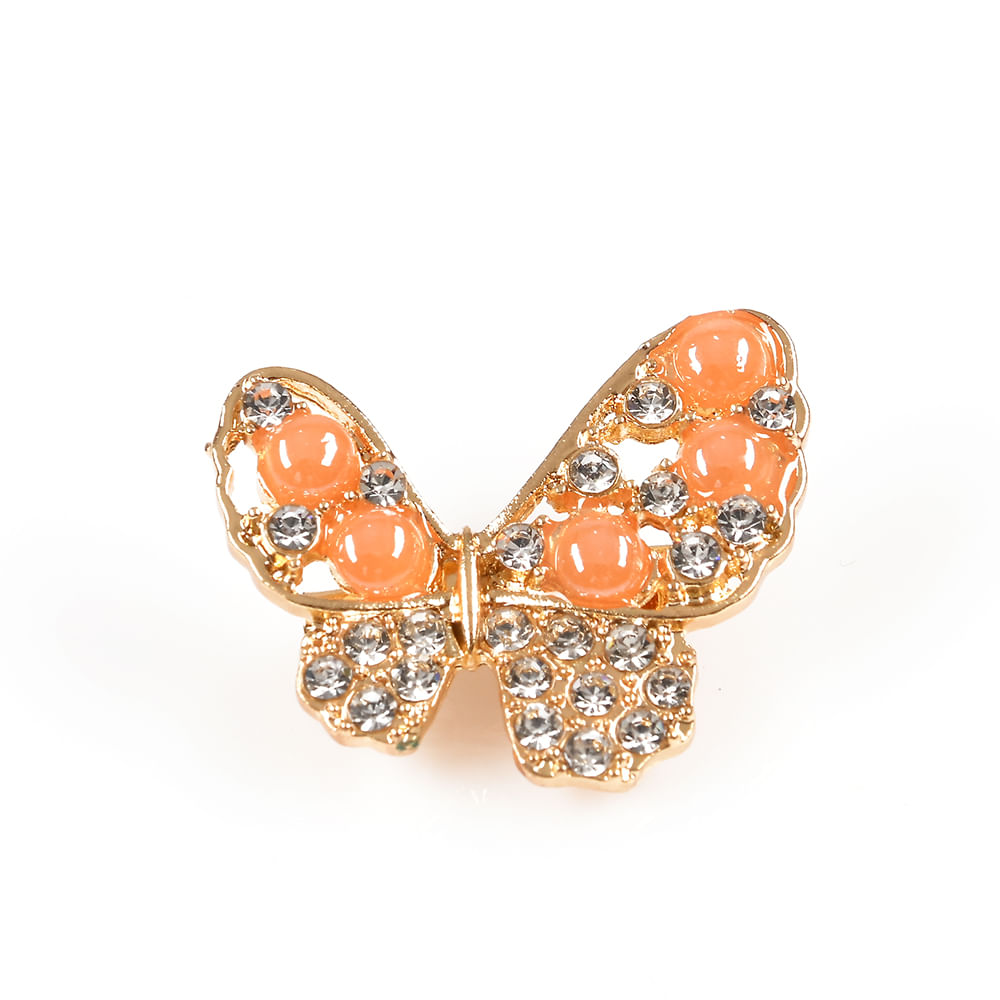 Brosa martisor fluture portocaliu elegant