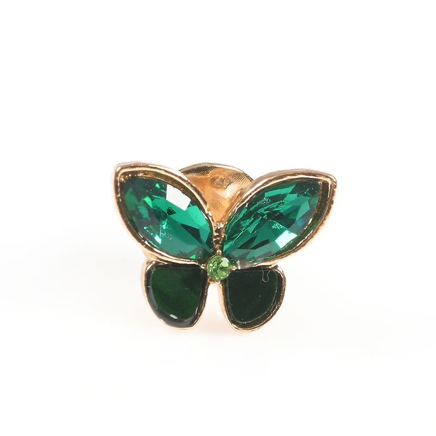 Brosa martisor fluture cu pietre verde smarald