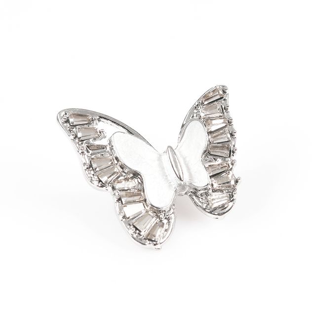 Brosa martisor argintiu cu aripi albe