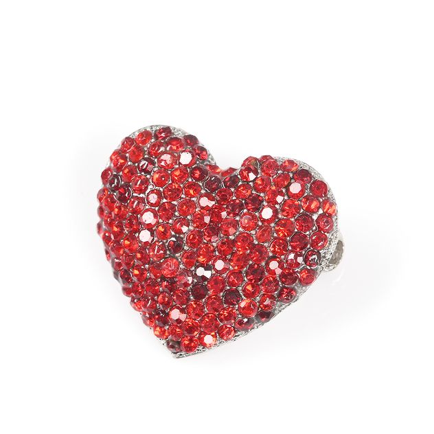 Brosa martisor inima cu pietre in nuante de rosu