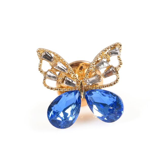 Brosa martisor fluture elegant cu pietre albastre