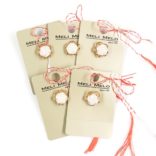 Set 5 brose martisor floare alba