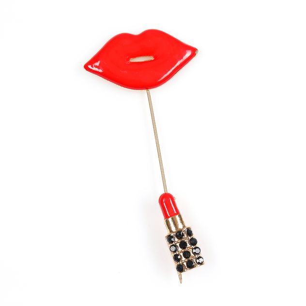 Brosa martisor tip ac cu buze rosii