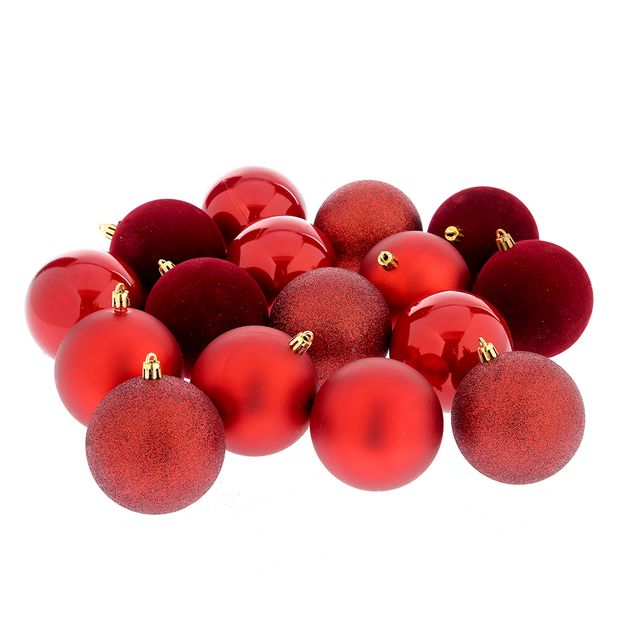 Set 16 globuri rosii