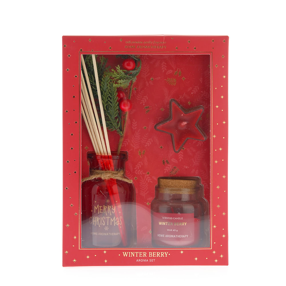 Set cadou Spiced Berry cu difuzor si lumanare