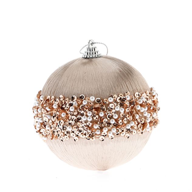 Glob decorativ auriu cu paiete si perle