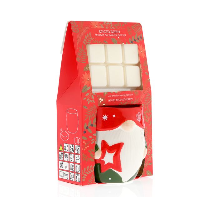 Suport ceramic pentru ceara parfumata in forma de Mos Craciun