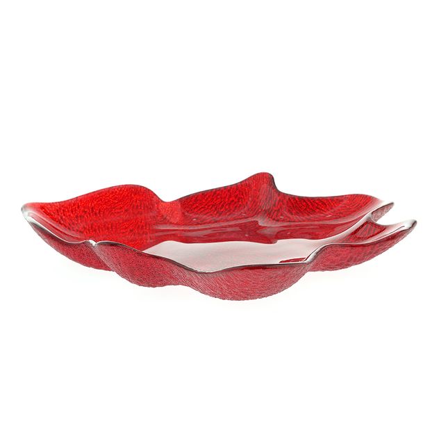 Platou rosu in forma de brad 30 cm