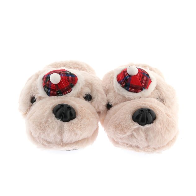 Papuci de casa pufosi cu catel