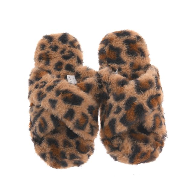 Papuci de casa cu model animal print