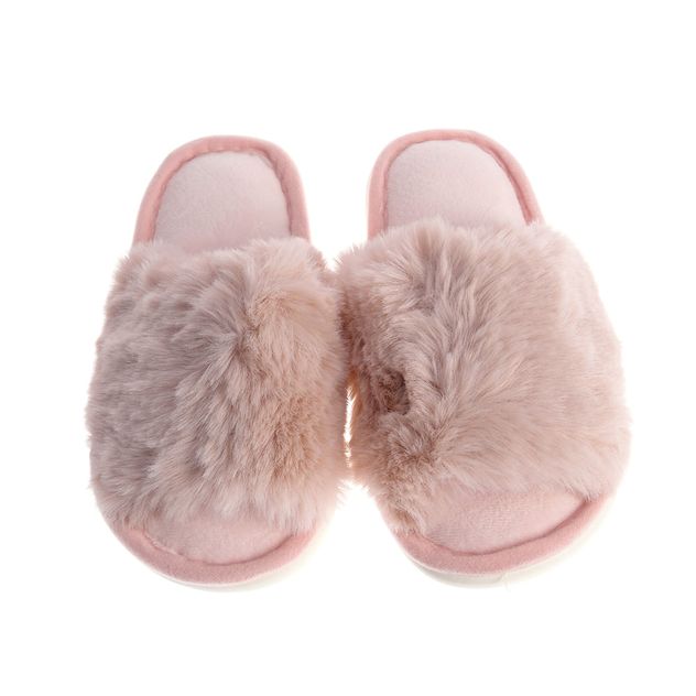 Papuci de casa cu blanita roz