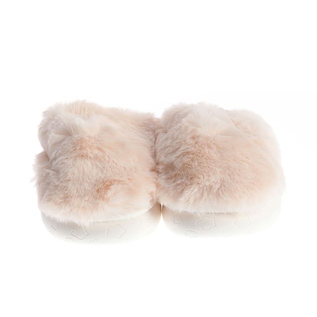 Papuci de casa cu blanita bej