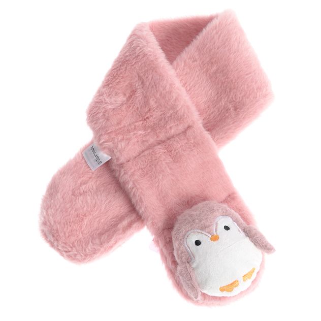 Fular roz cu pinguin