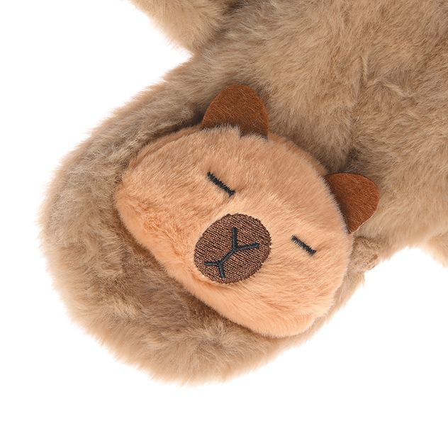 Fular pufos pentru copii cu ursulet bej