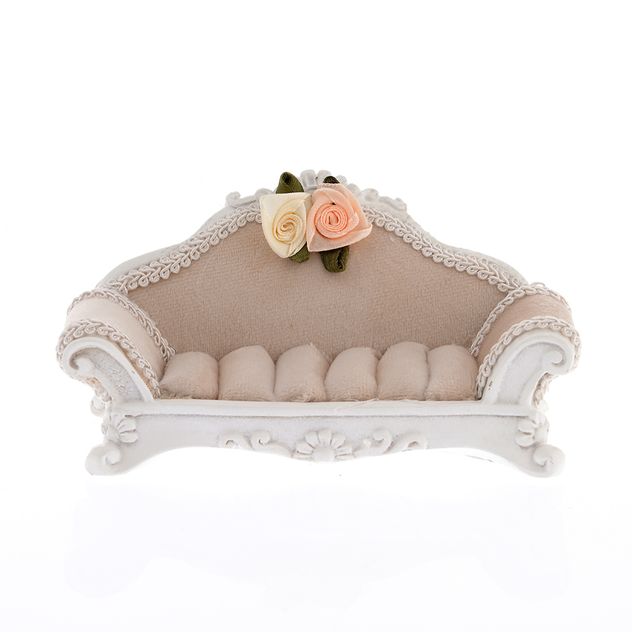 Suport bijuterii decorativ in forma de canapea, stil vintage 15 cm