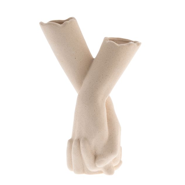 Vaza decorativa din ceramica, design maini impreunate 24 cm
