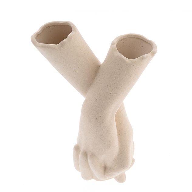 Vaza decorativa din ceramica, design maini impreunate 24 cm