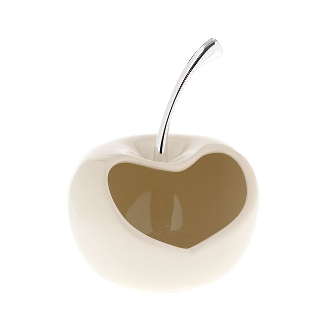 Decoratiune ceramica in forma de cireasa cu interior auriu 21  cm