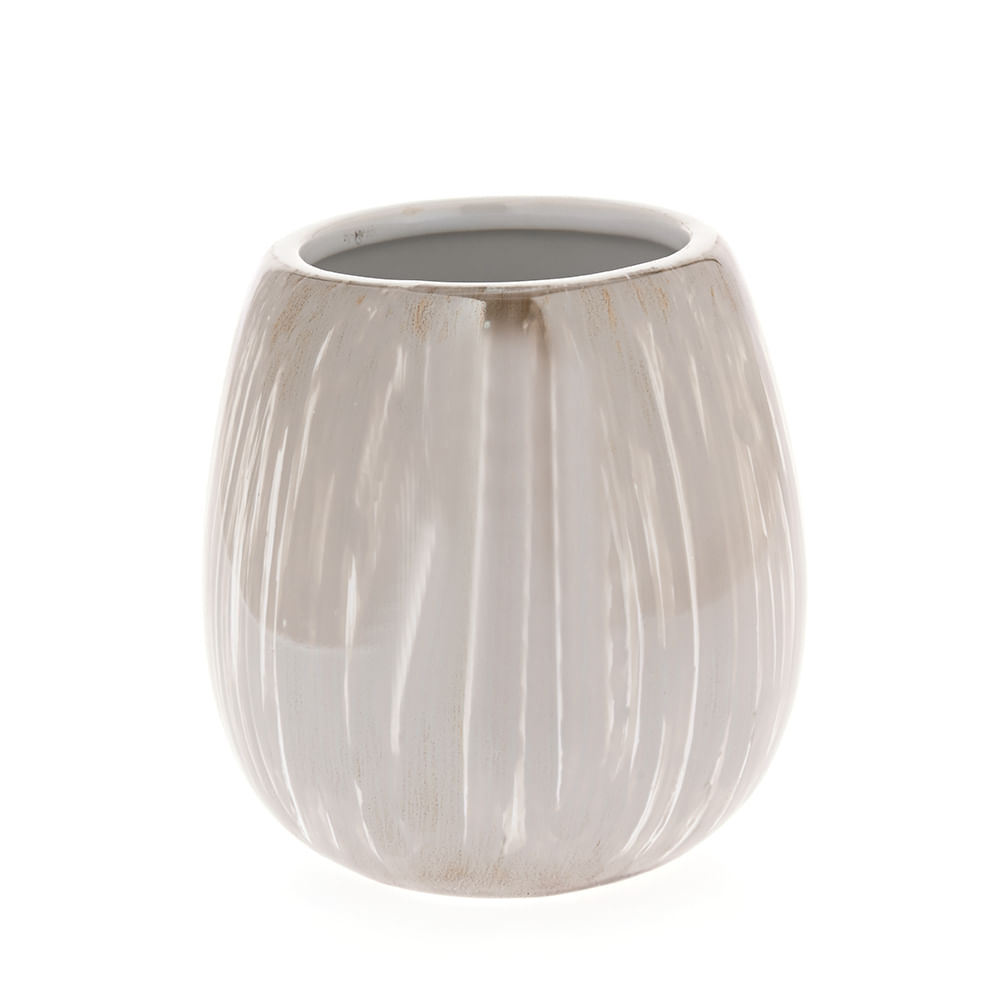Suport ceramic pentru periuta de dinti, finisaj lucios, gri perlat 9 cm