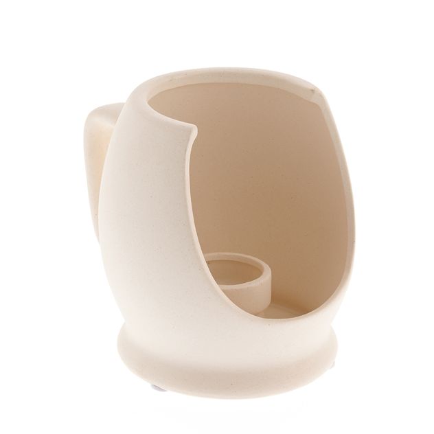 Suport lumanari din ceramica bej 11 cm