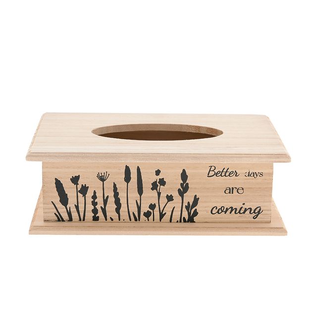 Cutie servetele din lemn natur cu mesaj decorativ 27 cm